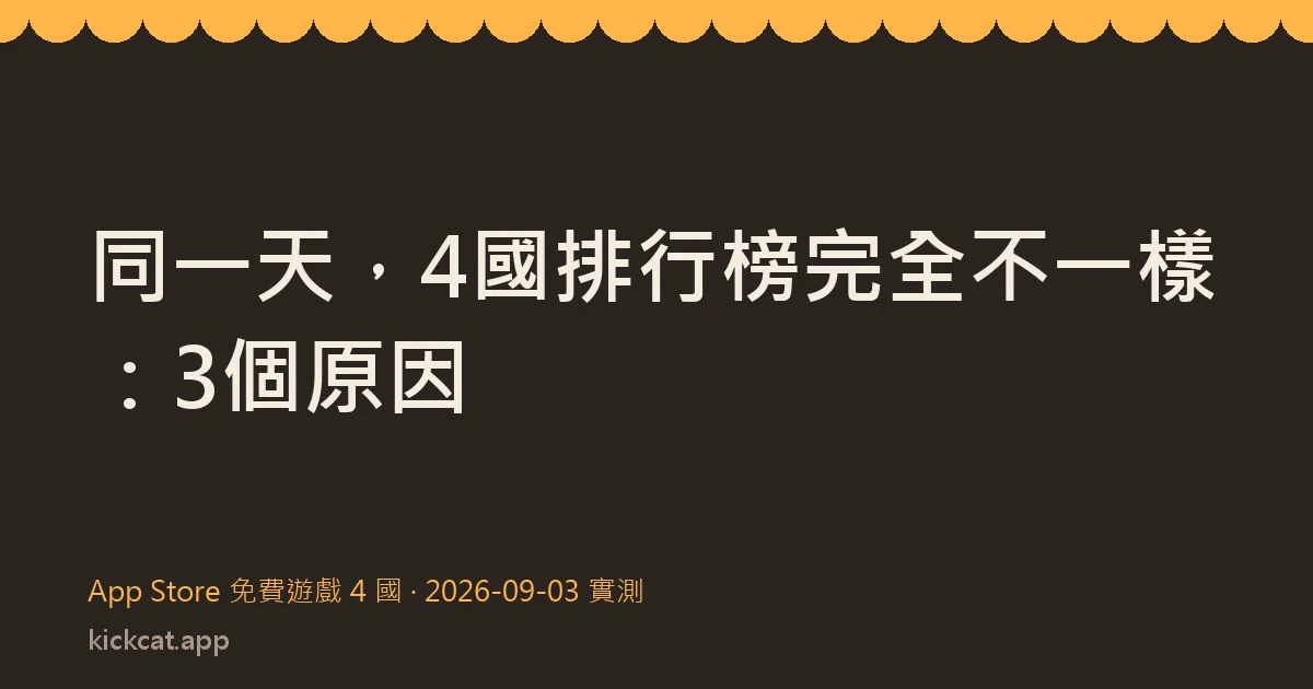 同一天，4 國排行榜完全不一樣：3 個原因